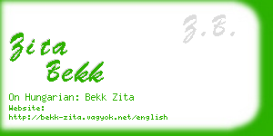 zita bekk business card